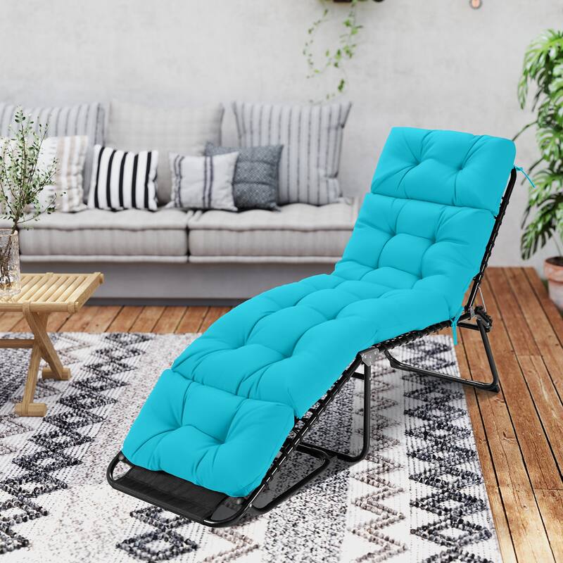 Gymax 4PCS 73'' Lounge Chaise Cushion Padded Recliner Cushion Indoor