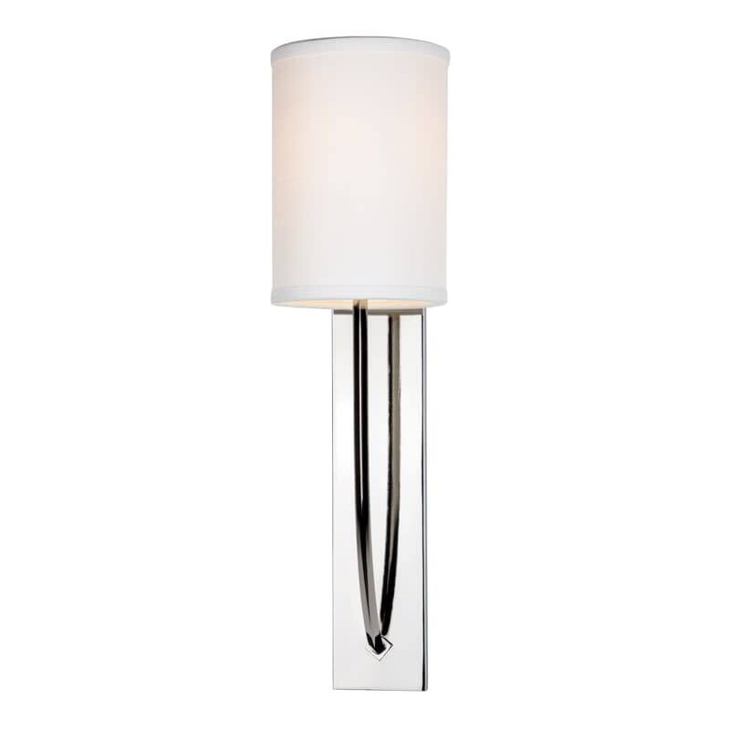 James Allan Almond Single Light 17" Tall Wall Sconce - Polished Nickel