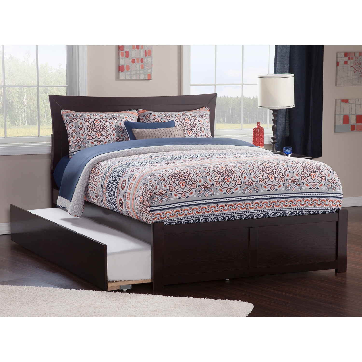 Atlantic furniture concord queen bed with footboard and twin store extra long trundle