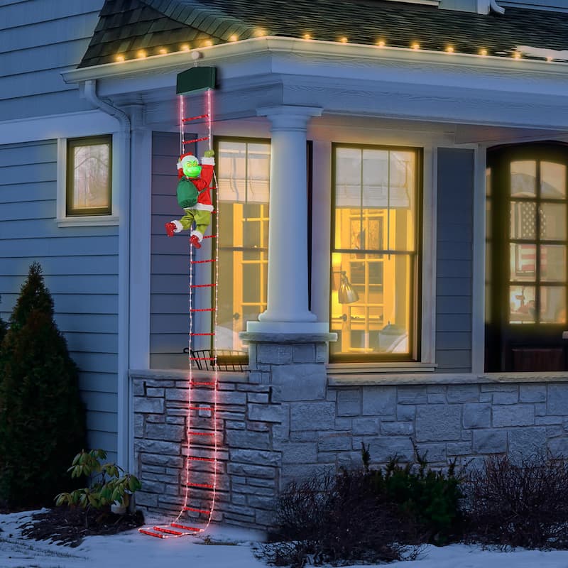 10 ft. Outdoor Animated Rope Ladder Climbing Grinch
