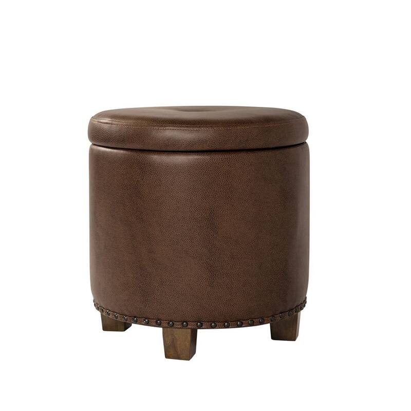 HomePop Storage Ottoman with Nailheads