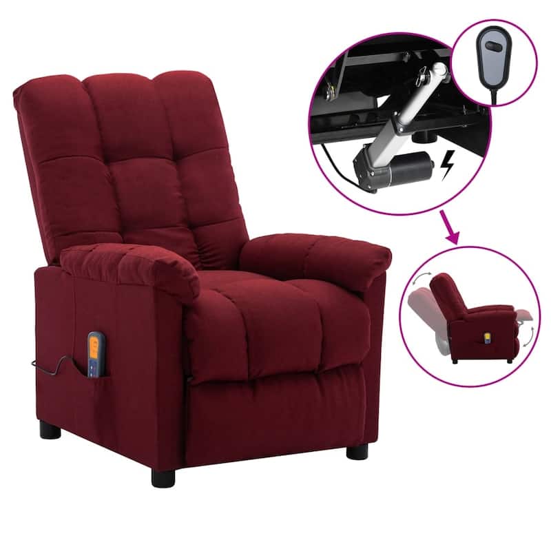 vidaXL Massage Recliner Chair Electric Reclining Chair for Elderly Fabric - 29.1" x 39" x 40.2"