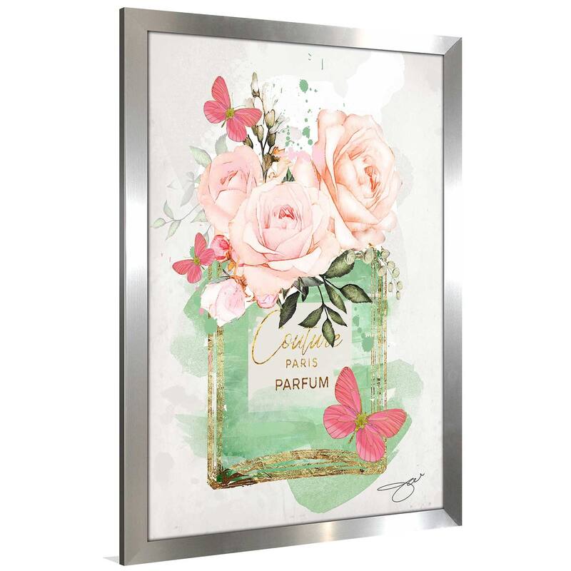 "Parfum, Flowers & Butterflies (Green 1)" by Jodi Print on Acrylic