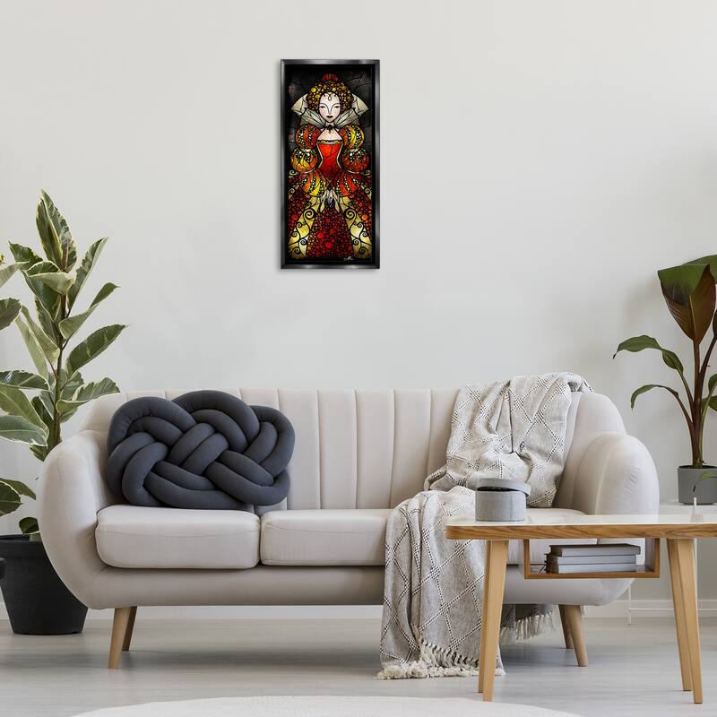 Stupell Royal Elizabeth I Portrait Framed Floater Canvas Wall Art Design By Mandie Manzano