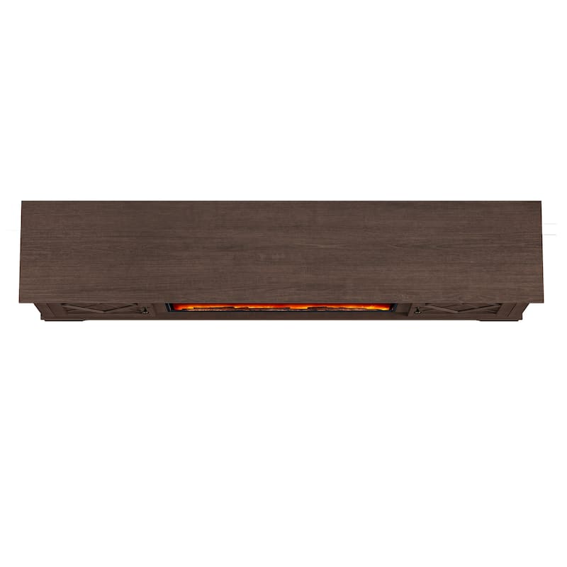 78" TV Stand with 36" Fireplace for up to 400sq ft - 78"W x 23.5"H x 15.5"D