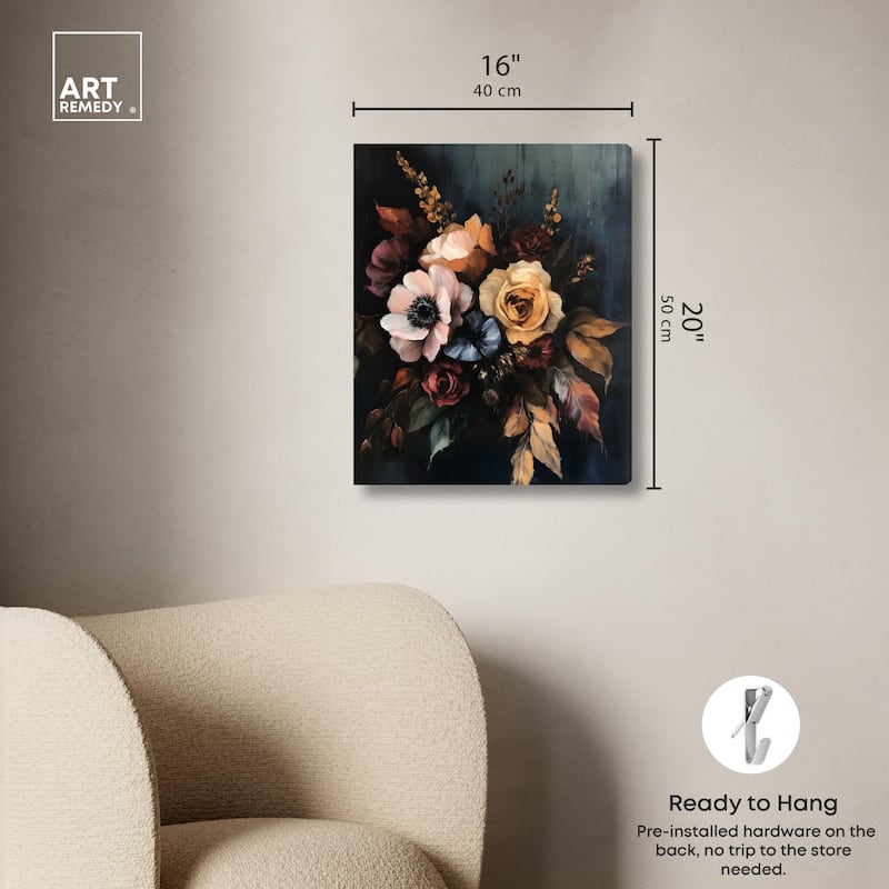 Dark Roses Beauty I Canvas by Art Remedy, Gallery Wrapped