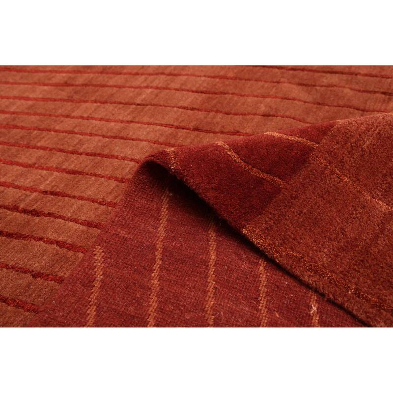 ECARPETGALLERY Hand-knotted Opulence Dark Copper Silk, Wool Rug - 8'0 x 9'11