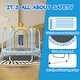 preview thumbnail 4 of 28, 55'' Kids Trampoline with Basketball Hoop and Safety Enclosure