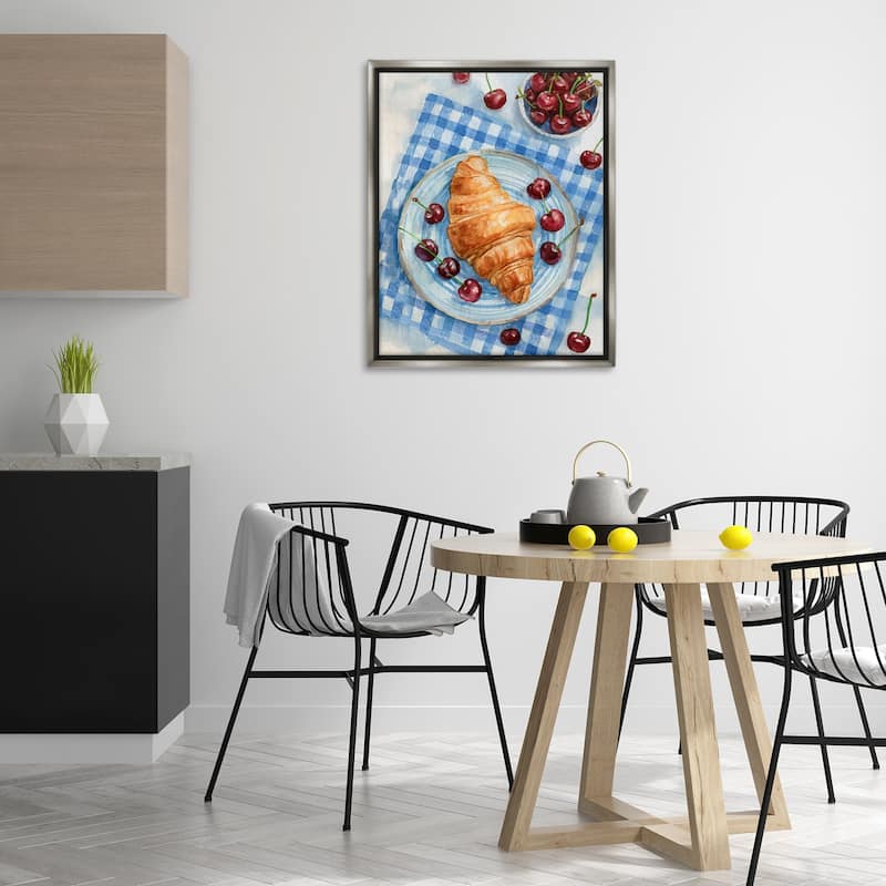 Stupell Cherries & Croissant Breakfast Framed Floater Canvas Wall Art Design By Lil' Rue