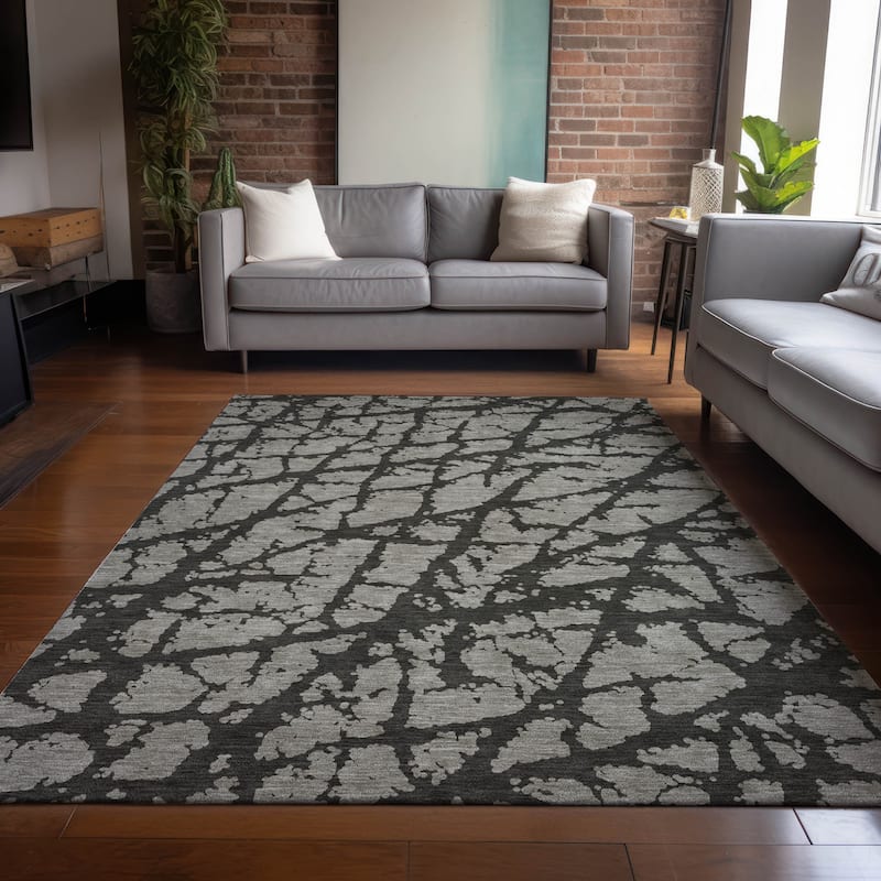 Beva Unique Abstract Weather Resistant Classic Meets Modern Outdoor Rug - 8' X 10'