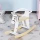 preview thumbnail 2 of 8, Classic Kids Rocking Horse with Handrails, Backrest & Wooden Base, Ideal for Toddlers 1-3 Years, Safe & Sturdy