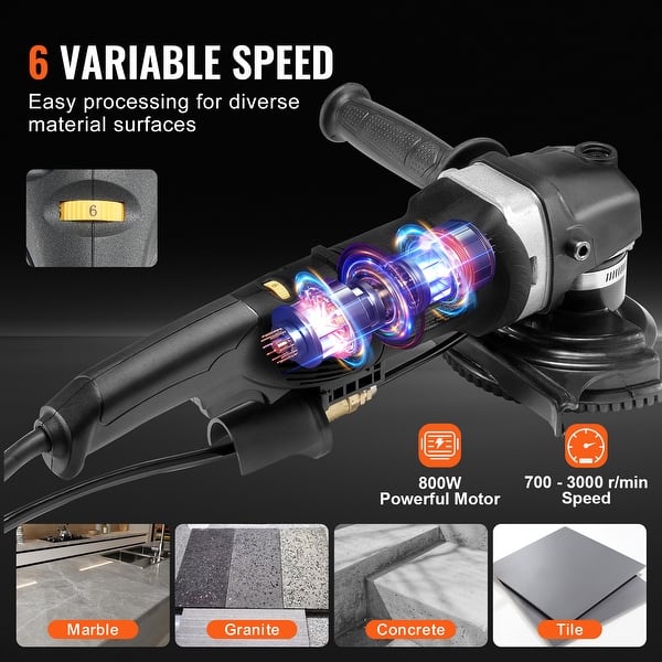 Secco WP800 4" Variable Speed Wet Polisher/Grinder - 800W, 1K-4K RPM, 5/8x11 Spindle
