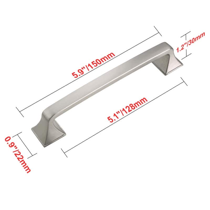 Utopia Alley Brax Pull Handle - Decorative Cabinet Brushed Nickel Drop Pull Handles, 5.1" Center to Center