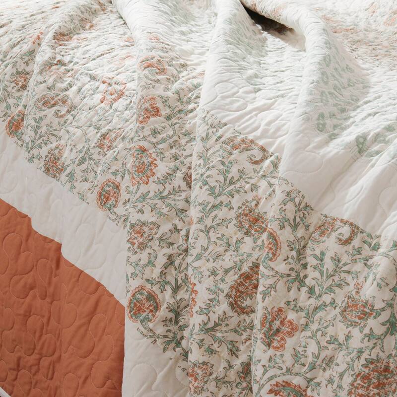 GDF Studio - Cotton Percale Reversible Quilt Set with Decorative Pillows