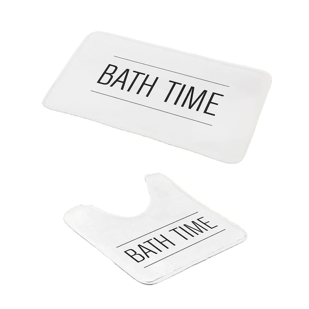 Non-Slip Microfiber Bathmat or Contour Rug Bath Time Design