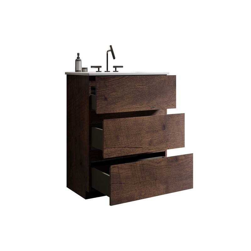 GDFStudio - TIA Freestanding Bathroom Vanity with Sink Basin