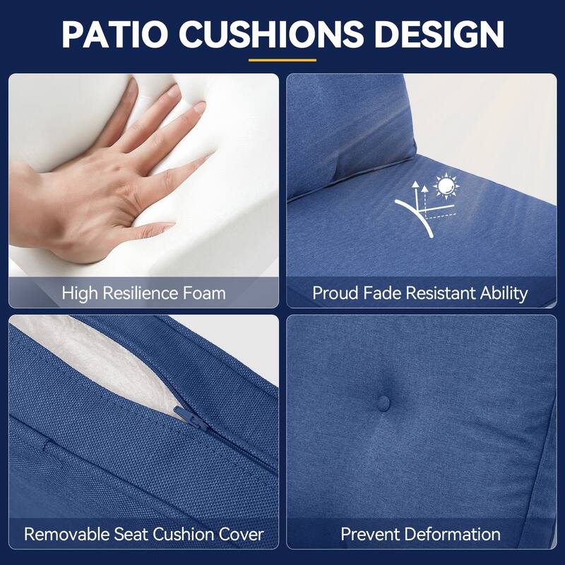 All-Weather Deep Seating Chair Cushions for Patio Chairs