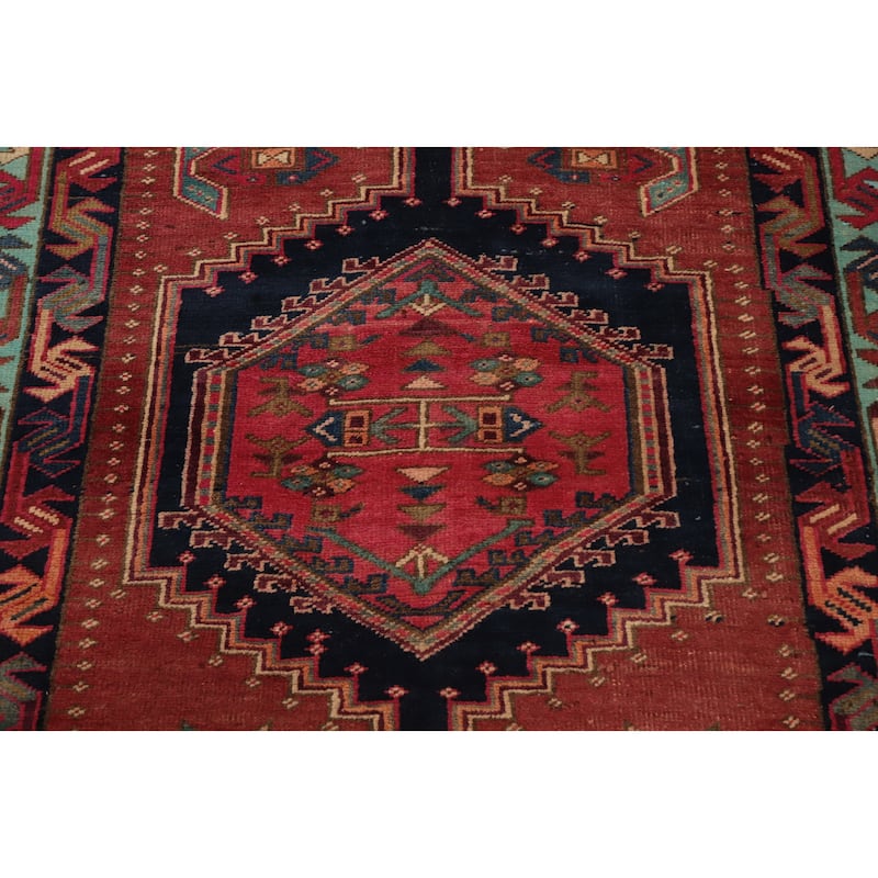 Hand Knotted Oriental 100% Wool Carpet Traditional Tribal Oranges & Rust Ardebil Runner Rug - 11' 1'' X 3' 6''