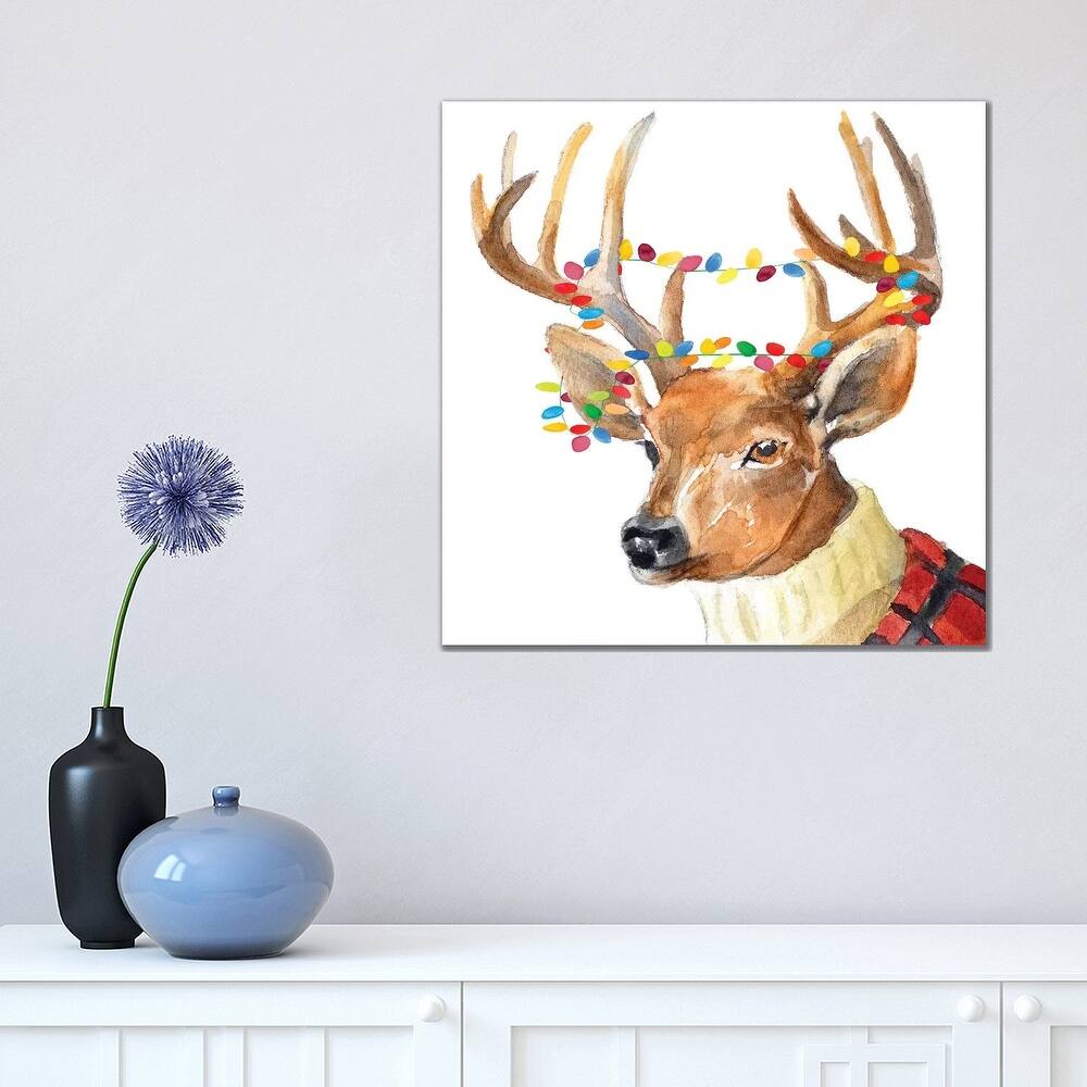 iCanvas "Christmas Lights Reindeer Sweater" by Lanie Loreth Canvas Print