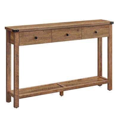 Console Sofa Table, Narrow Entryway Table with 3 Drawers