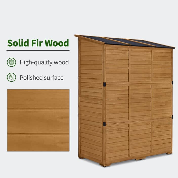 MCombo Outdoor Storage Cabinet Shed, Garden Tool Shed with Waterproof Asphalt Roof, 1738
