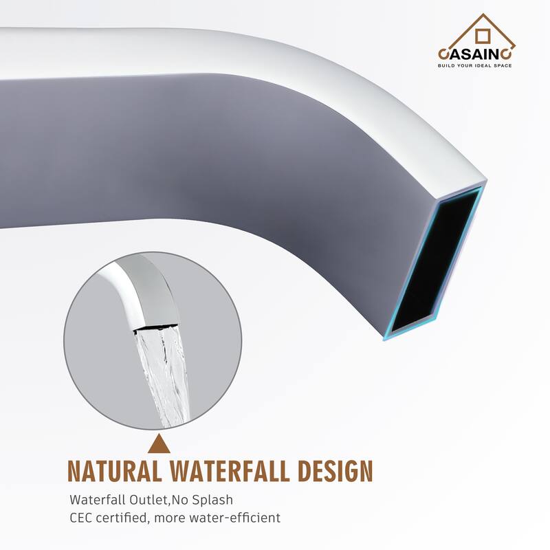 CASAINC Free Standing Floor Mount Bathtub Shower Faucet High Flow Bathroom Tub Filler with Hand Shower