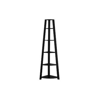 Bookshelf, Bookcase, Etagere, Corner, 5 Tier, 72"h, Office, Bedroom, Laminate, Contemporary, Modern