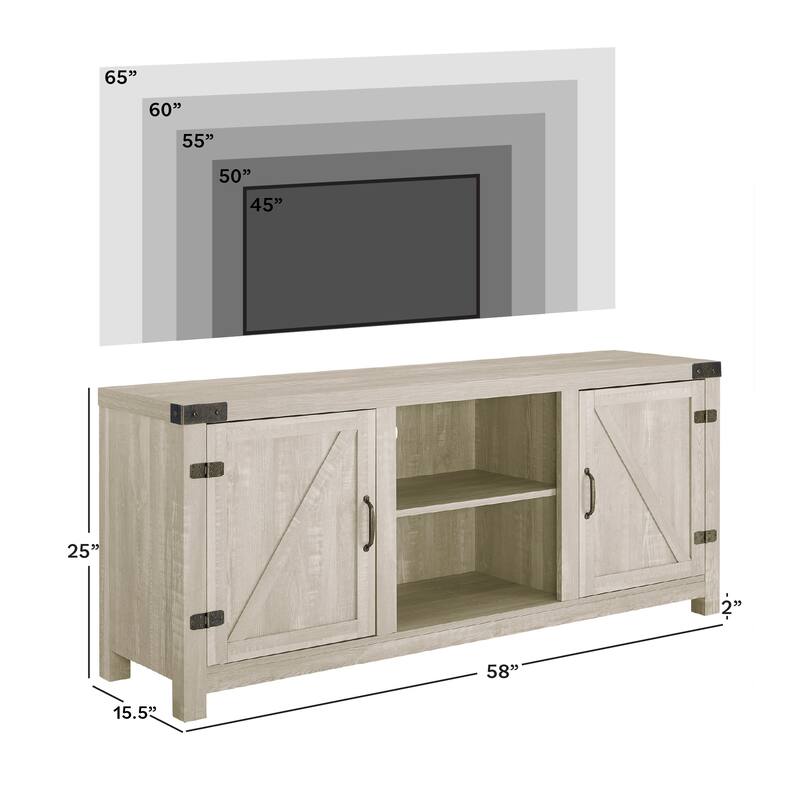 Middlebrook Firebranch 58-inch Barn Door TV Stand
