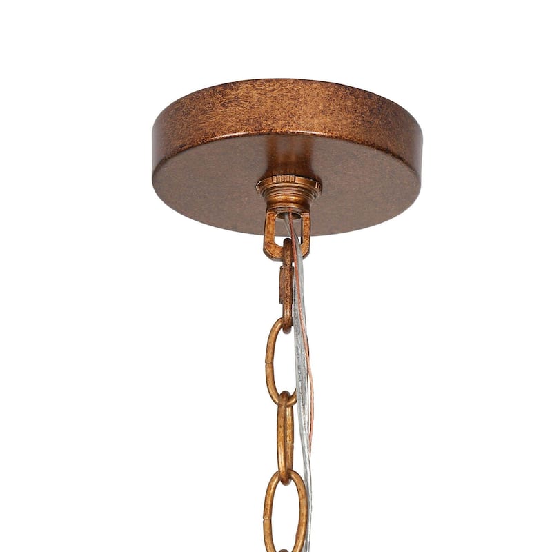 Renia Modern Farmhouse Rustic Costal Lantern Wood Beaded Chandelier 4-light Tiered Ceiling Light - 17" W x 85" H