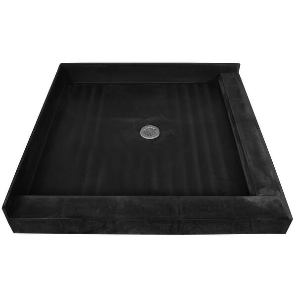 Tile Redi 3636cdl 36 X 36 Corner Shower Pan With Double Curb And 2 Center Dra Black