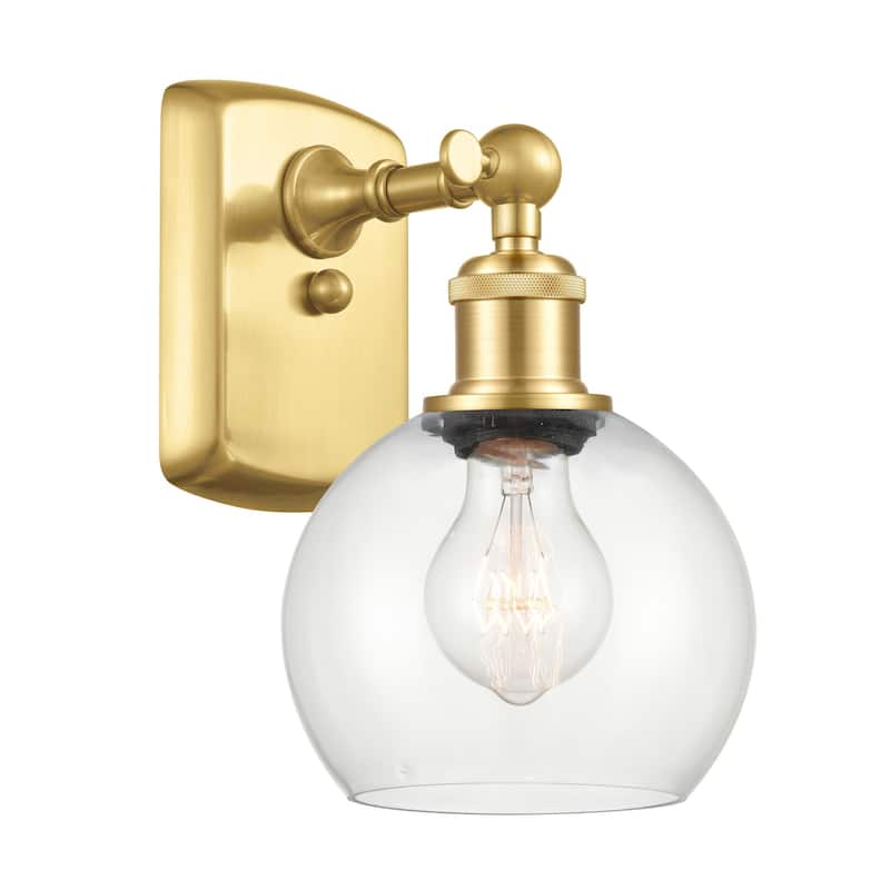 Innovations Lighting 516-1W-9-6 Athens Sconce Athens 9" Tall Wall - Satin Gold / Clear