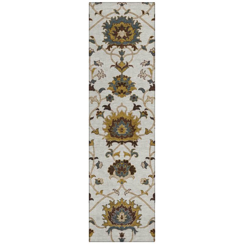 Machine Washable Indoor/ Outdoor Traditional Luna Chantille Rug