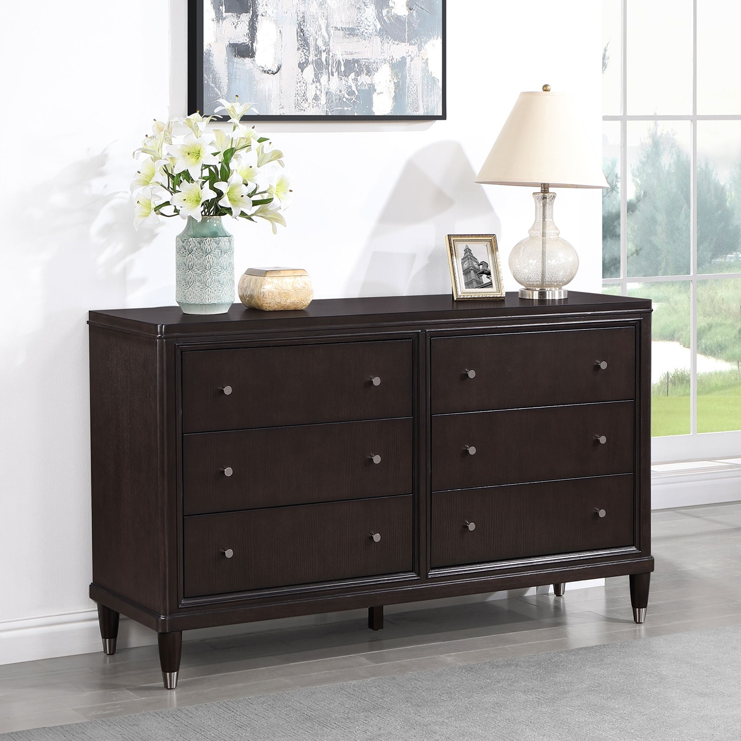 6 drawer dresser dark brown Emberlyn 6-Drawer Bedroom This dresser is more than just a functional item 6 Drawers Wooden Dresser with