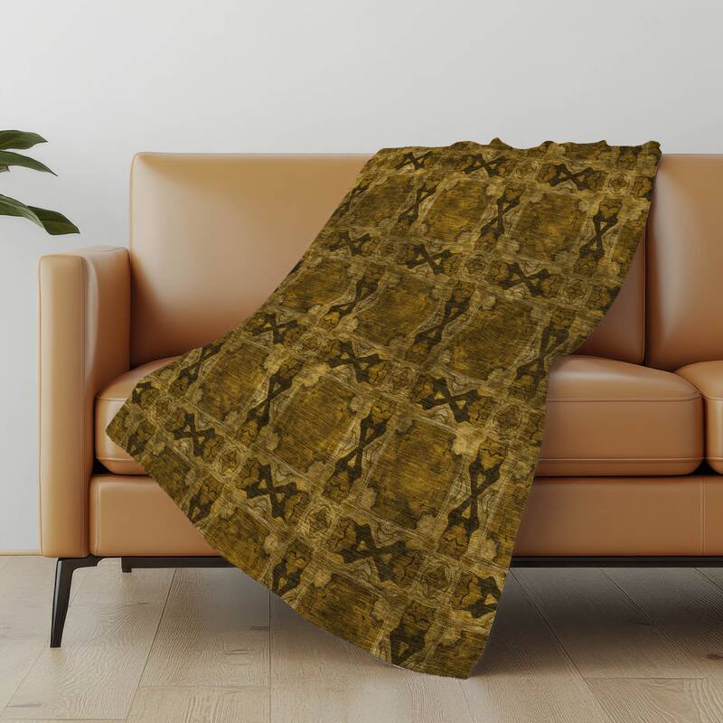 Premium Machine Washable Boho Moroccan Sherpa Throw Blanket
