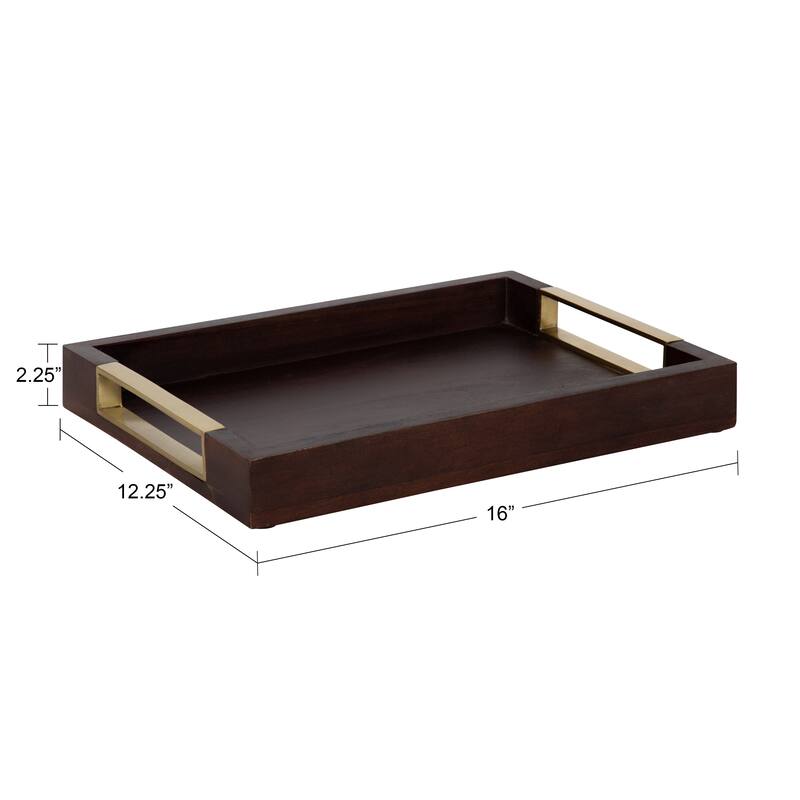Kate and Laurel Heller Decorative Wood Tray - 12x16 - Brown