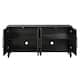 Carved Floral Door Large Storage Cabinet with Metal Handle for Living Room, Kitchen, Entryway
