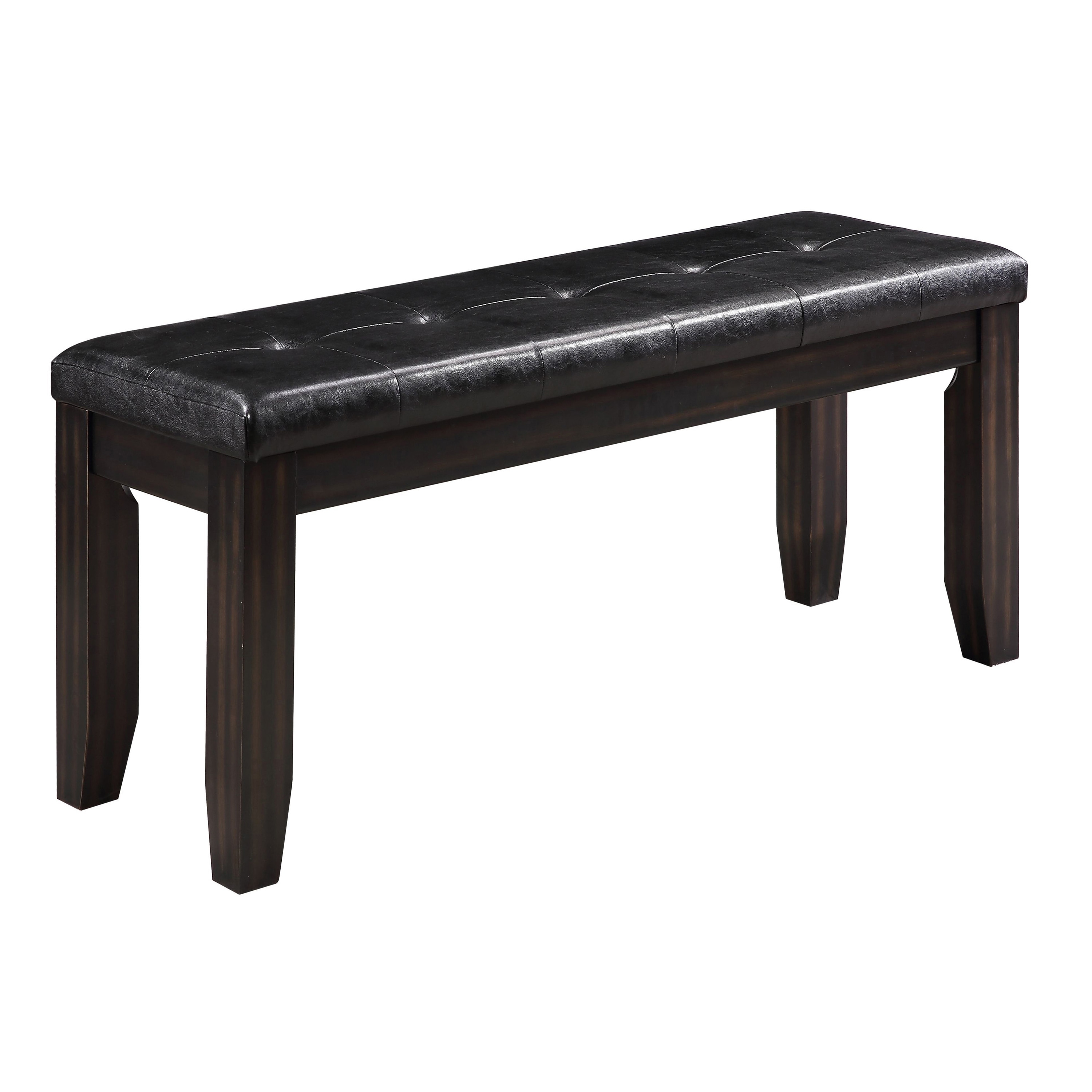 Bench With Tufted Cushion In Black And Espresso Finish