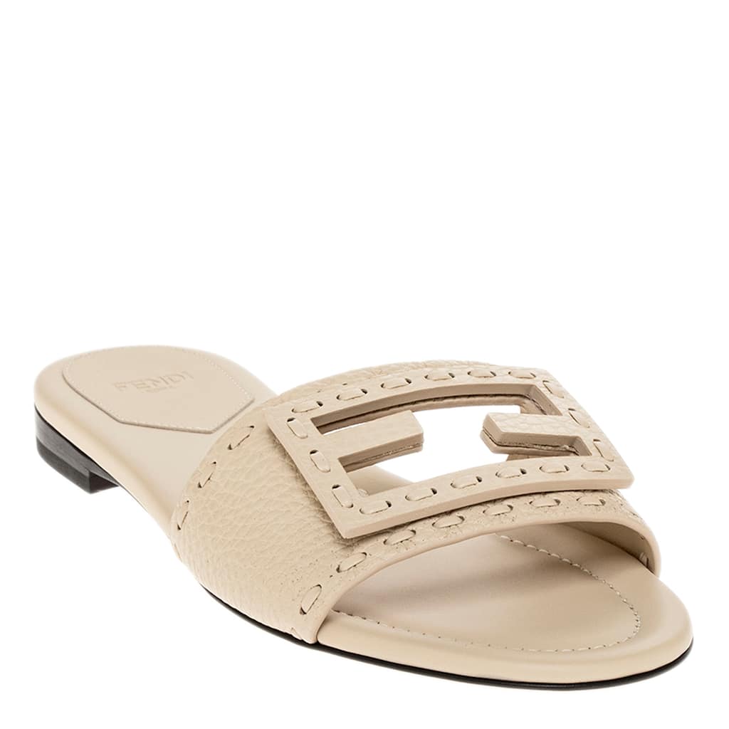 Fendi Baguette Leather Slides