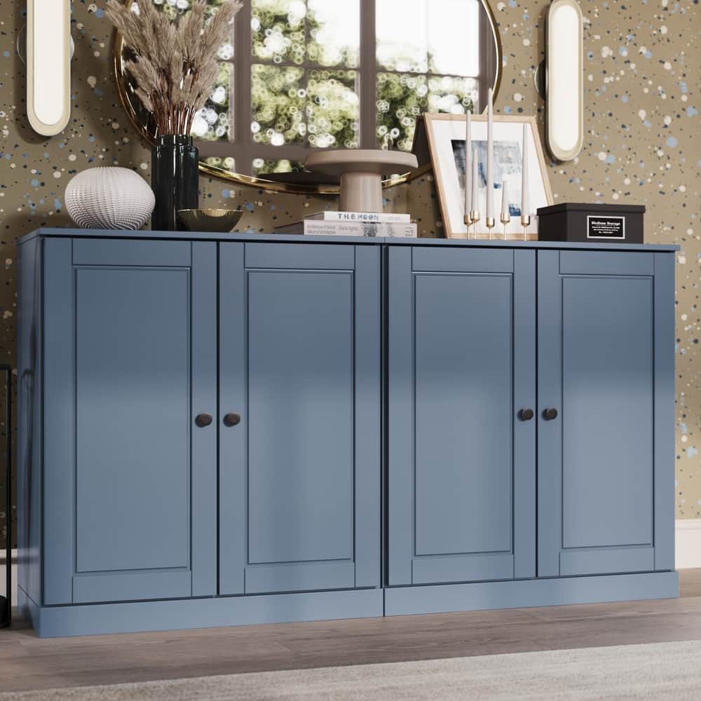 Palace Imports Solid Wood Sideboard, Raised Panel Doors, Adjustable Shelves