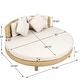 preview thumbnail 13 of 12, Scott Living Jennie Outdoor Round Wicker Daybed with Water-Resistant Beige Cushions