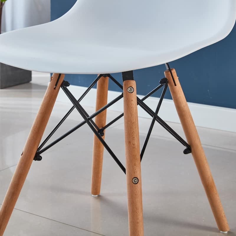 Modern 5-Piece Dining Set with Square Pedestal Table & 4 Footrest Open Back Chairs