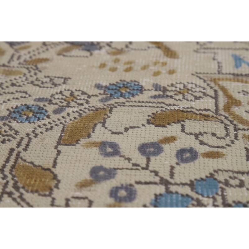 Floral Tabriz Persian Area Rug Hand-Knotted Bedroom Wool Carpet - 6'7"x 9'7"