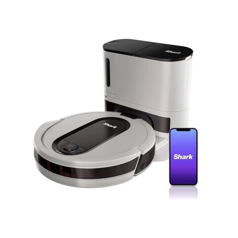 Shark RV913S-CR Self-Empty Base Robot Vacuum. App Controlled (White) (Refurbished) - 12 x 18 x 4 in.