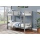 preview thumbnail 1 of 2, Twin over Twin Wood Bunk Bed with Ladder & Fence Gray