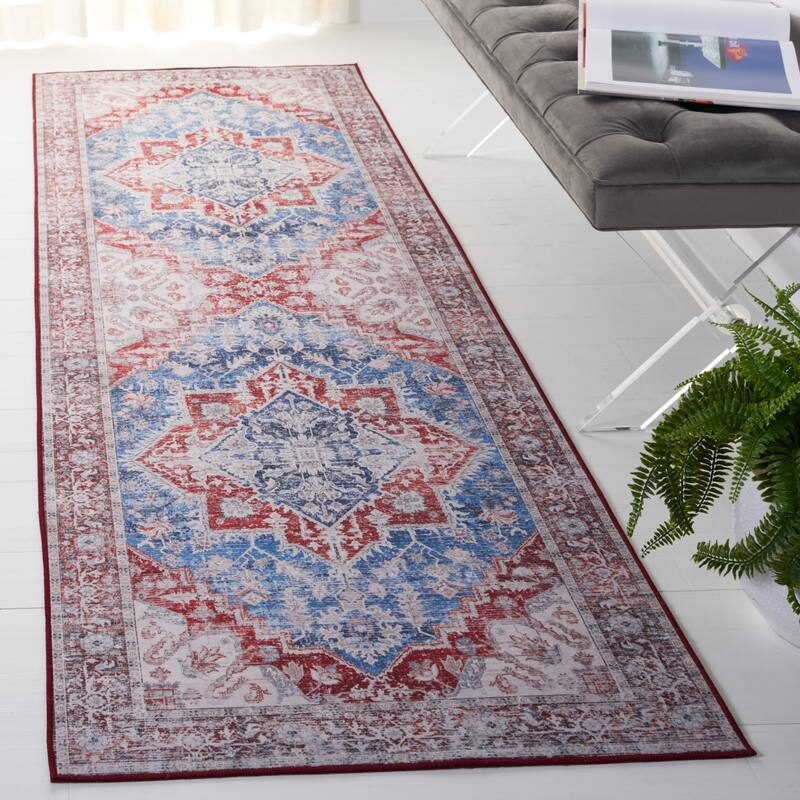 SAFAVIEH Tucson Machine Washable Slip Resistant Era Traditional Rug