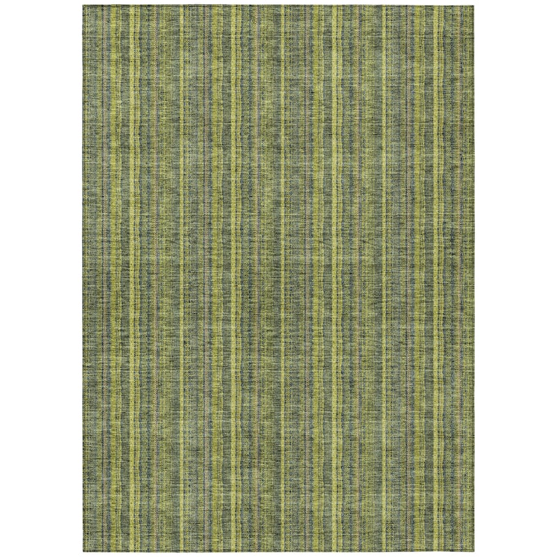 Machine Washable Indoor/ Outdoor Stripe Chantille Rug