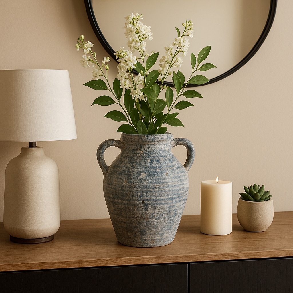 Terracotta Amphora Decorative Vase