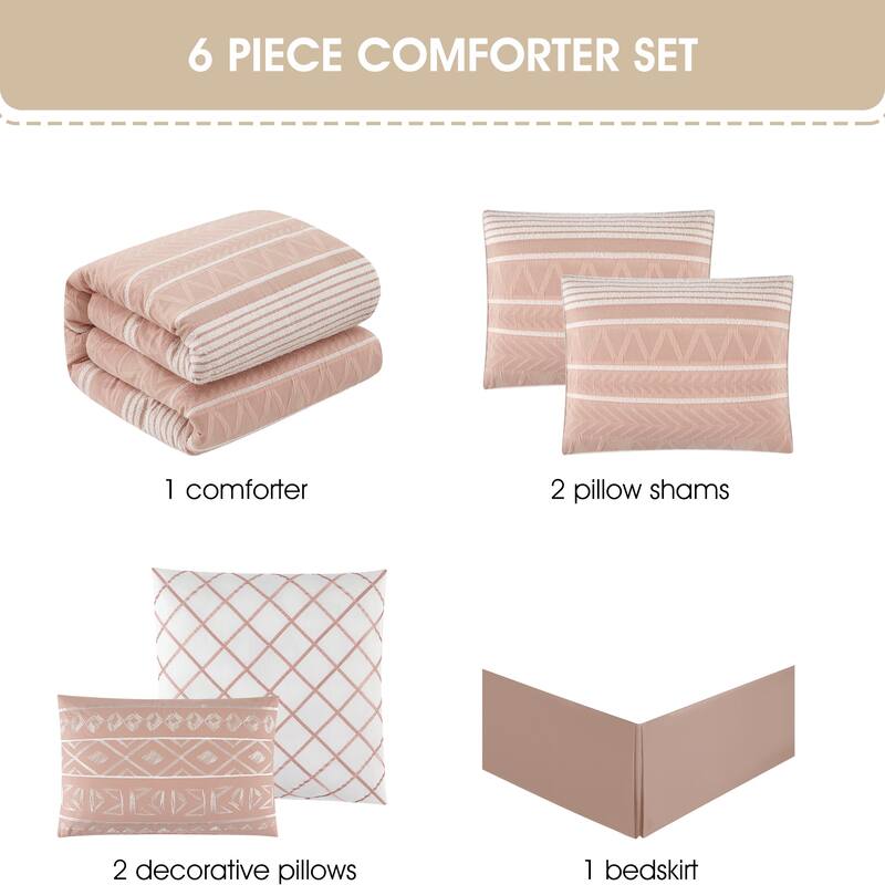 Nanshing Athena 6 Piece Contemporary Geometric Comforter Set