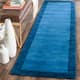 SAFAVIEH Handmade Himalaya Janessa Modern Wool Rug - 2'3" x 10' Runner - Light Blue/Dark Blue