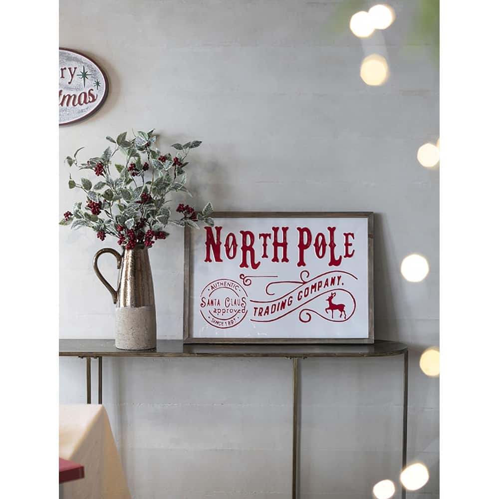 GDFStudio - Miles Retro-Inspired North Pole Trading Company Wall Sign - 26x18"H Wall Sign